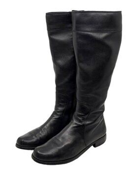 STUART WEITZMAN~Rider BLACK NAPA LEATHER RIDING EQUESTRIAN BOOT KNEE HIGH IOB  8